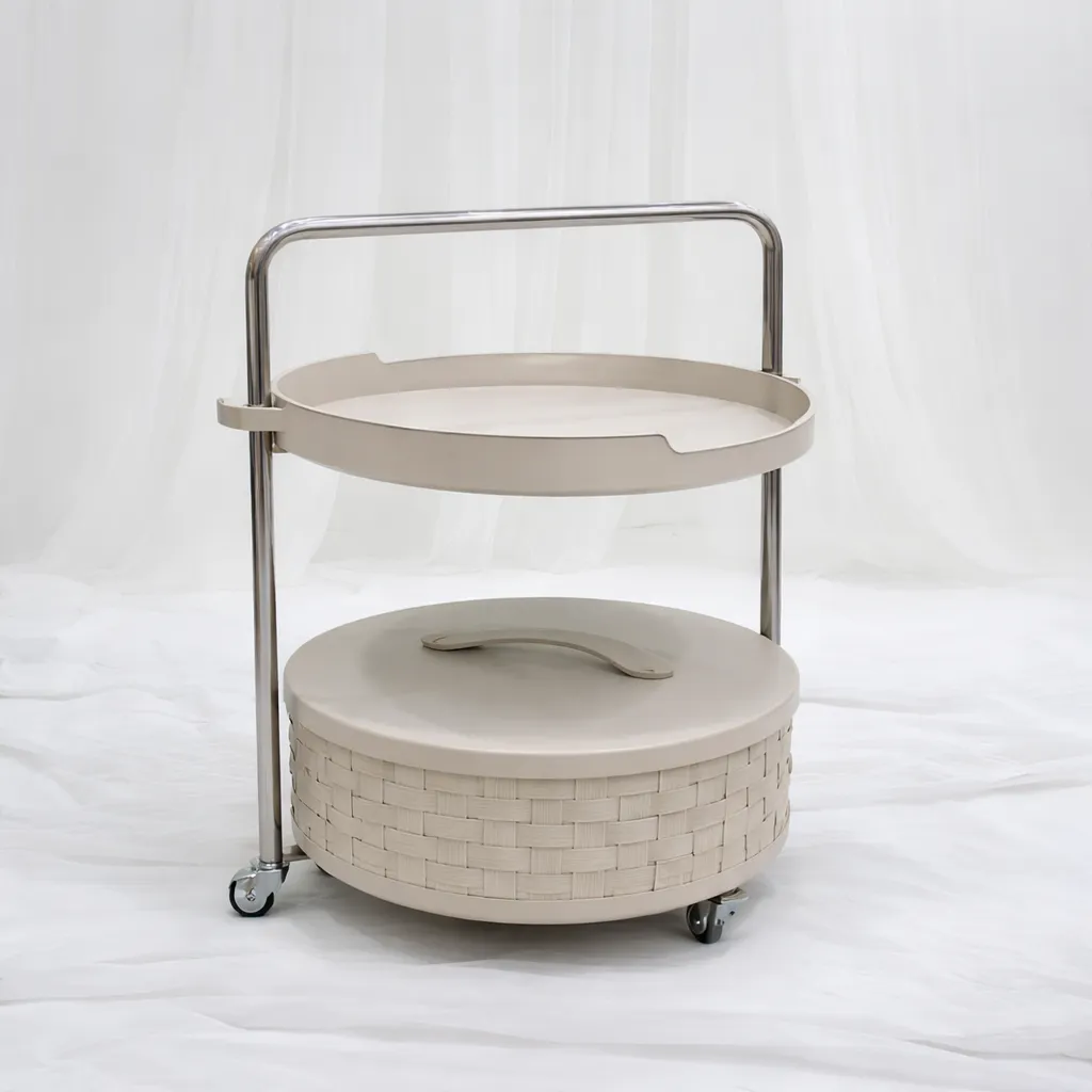 [Tt-248] Ivory Mesh Tea Trolley