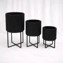 Obsidian Planter Stand Set