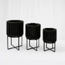 Obsidian Planter Stand Set