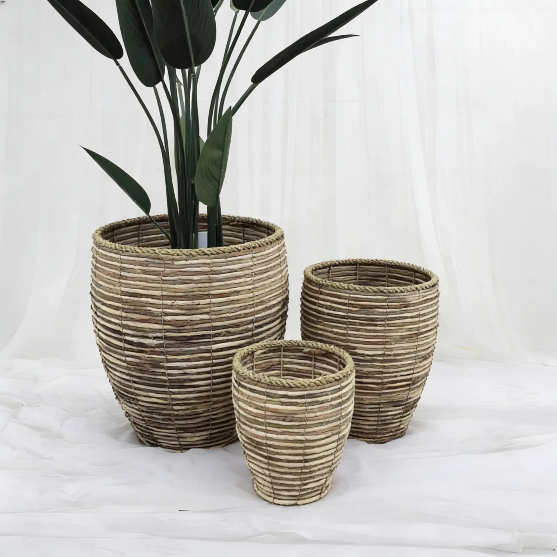 Verde Artisan Basket Planter Trio
