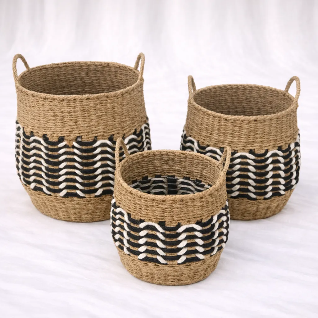 [RB-381] Zanzibar Round Basket Trio