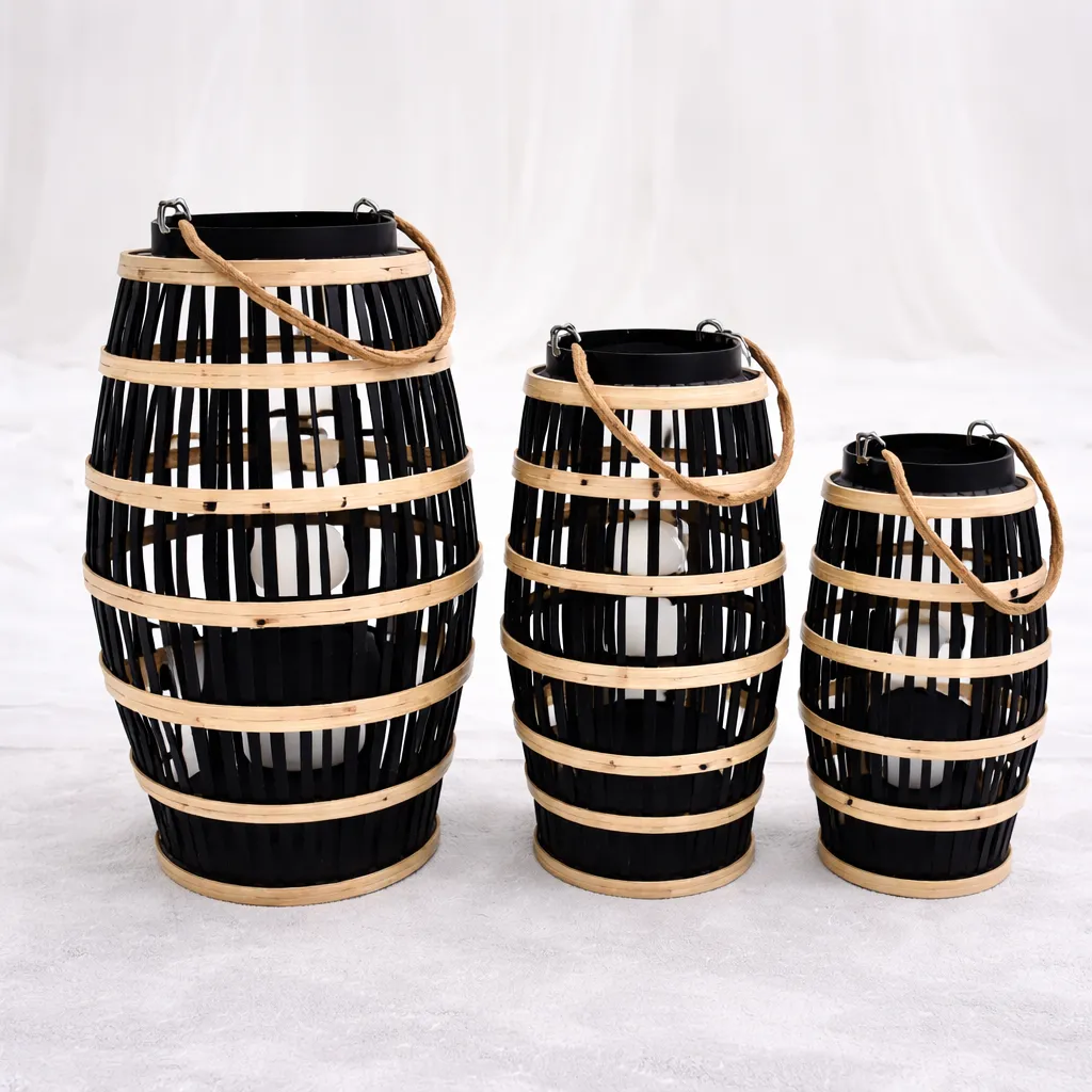 [RLS-394-S] The Imperial Noir Barrel Lantern Set (S: 18*18*34)