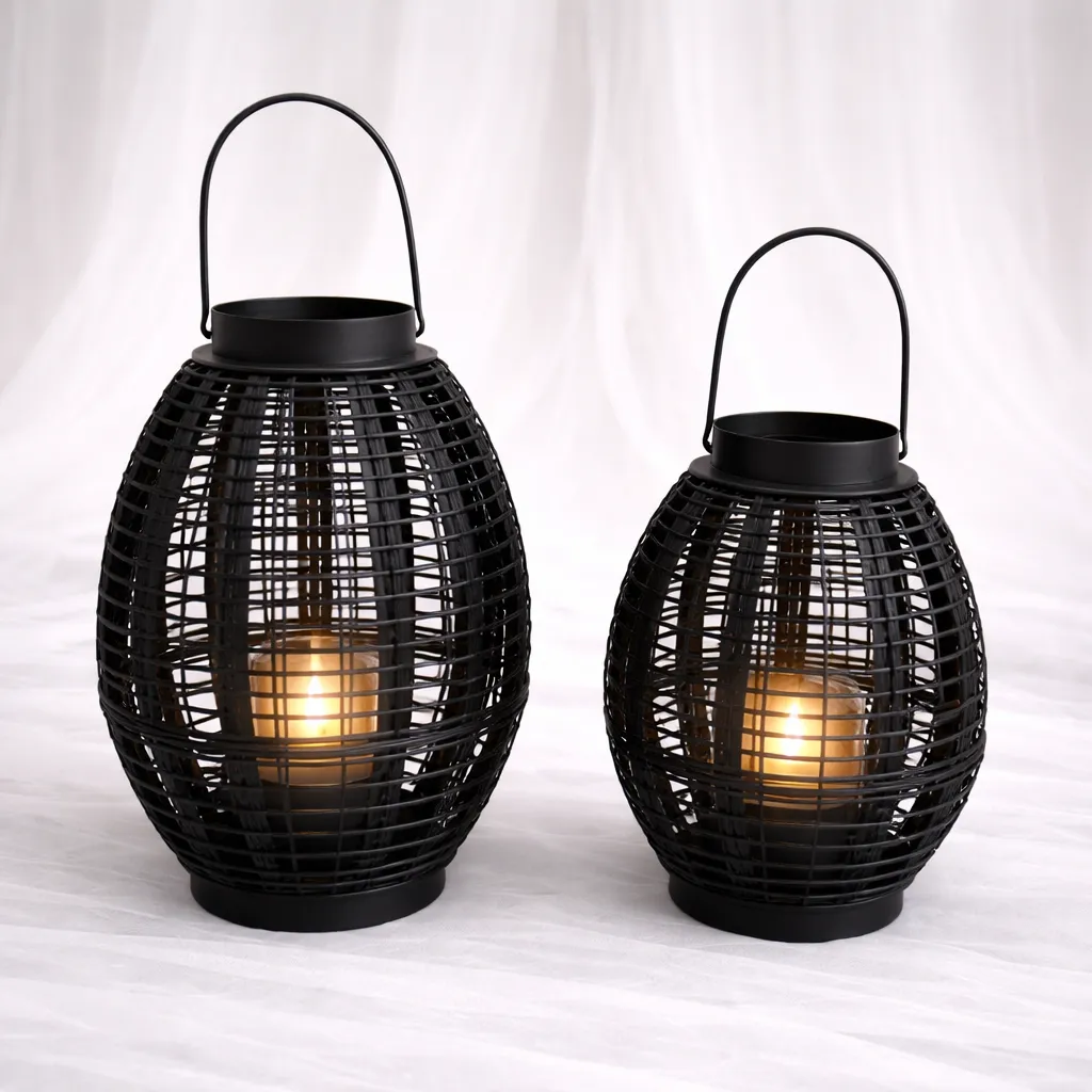 [RLS-401-S] Noir Haven Lantern Set (S: 24*24*37)