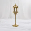 Elegant Brass Lantern on Pedestal