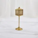 Elegant Brass Lantern with Crystal Accents