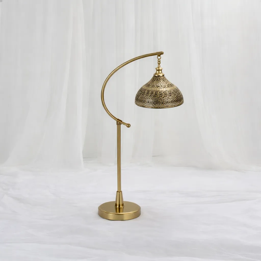 [MI-537] Elegant Brass Arc Table Lamp
