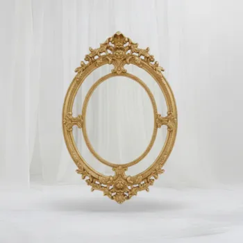 [Wa-789] Ornate Baroque-Style Gold Double Oval Frame