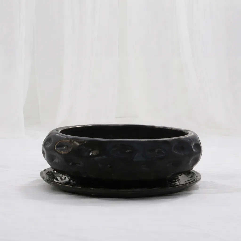 Modern Black Textured Ceramic