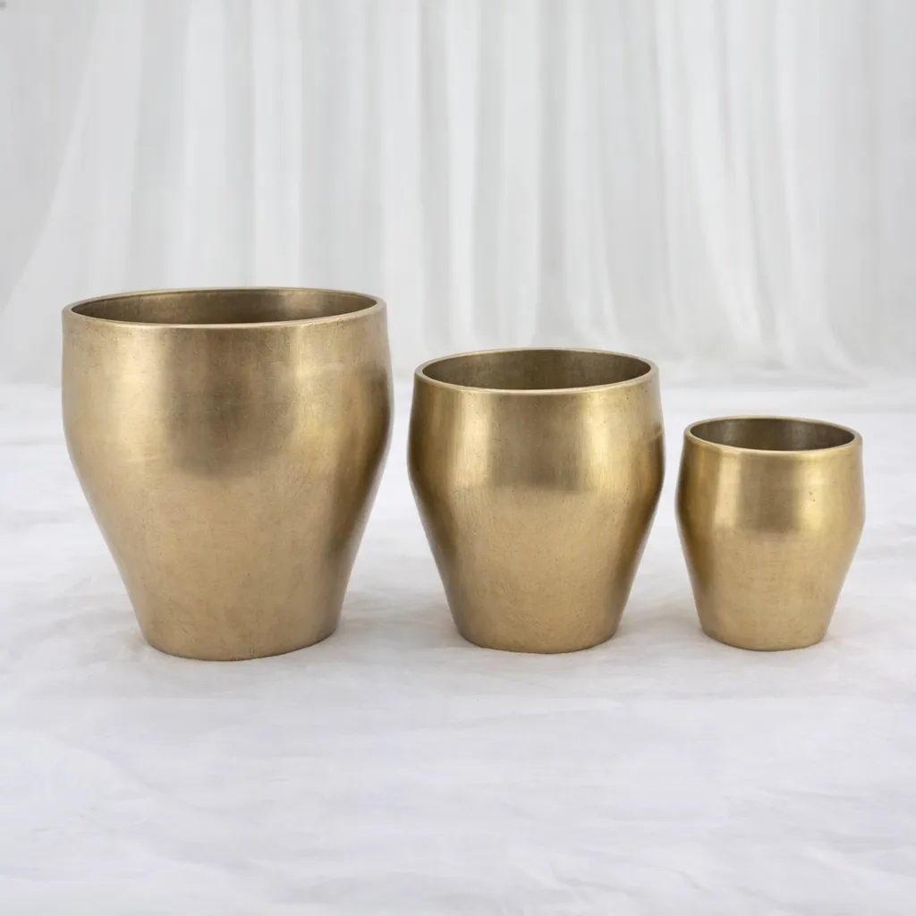 [P-1086] Brass Planters Set