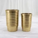 Brass Planters with Ribbed Texture