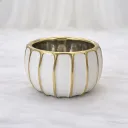 Elegant White and Gold Planter