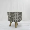 Modern Tribal Etched Tripod Planter