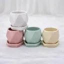 Pastel Geometric Ceramic Planters