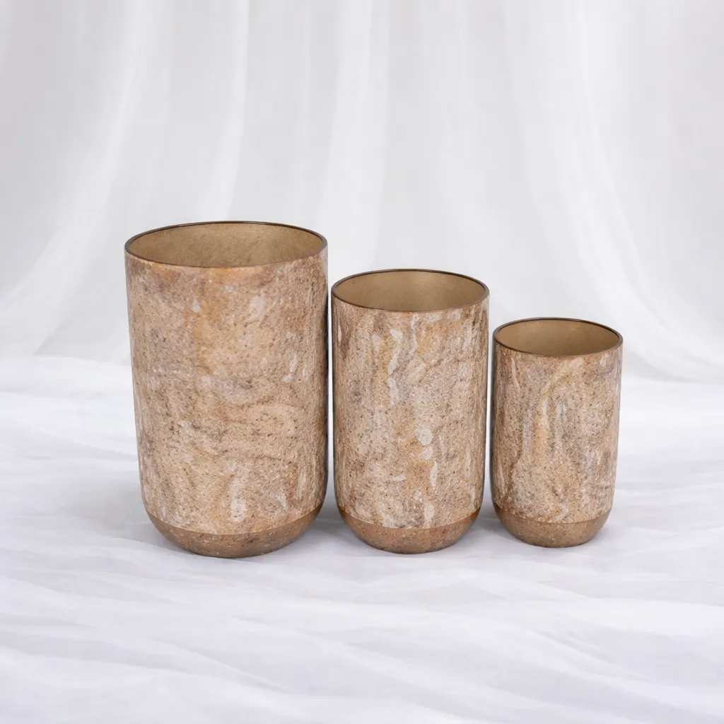 [P-1108] Sandstone Glow Rustic Planters