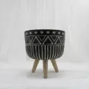 Tribal Etched Ceramic Planter