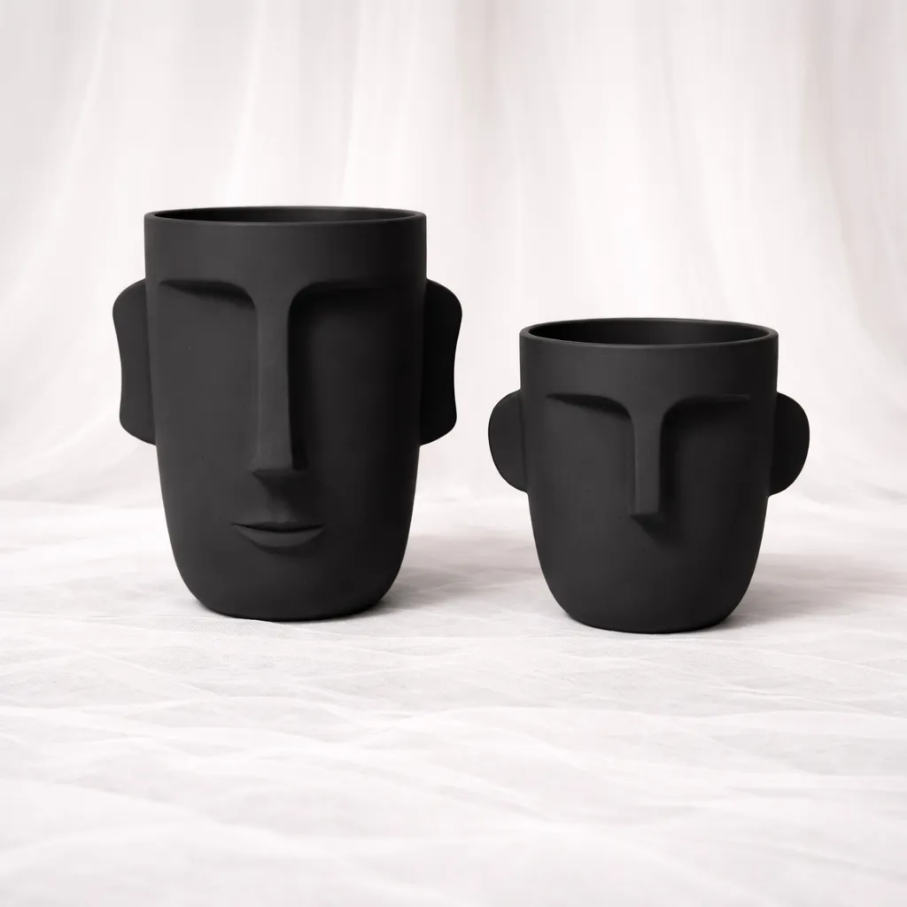 Obsidian Muse Ceramic Vases