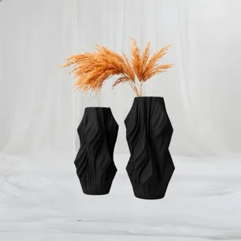 [V-1266-S] Obsidian Flow Vase (S: 180*180*350)