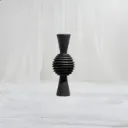 Noir Ribbed Sculptural Vase