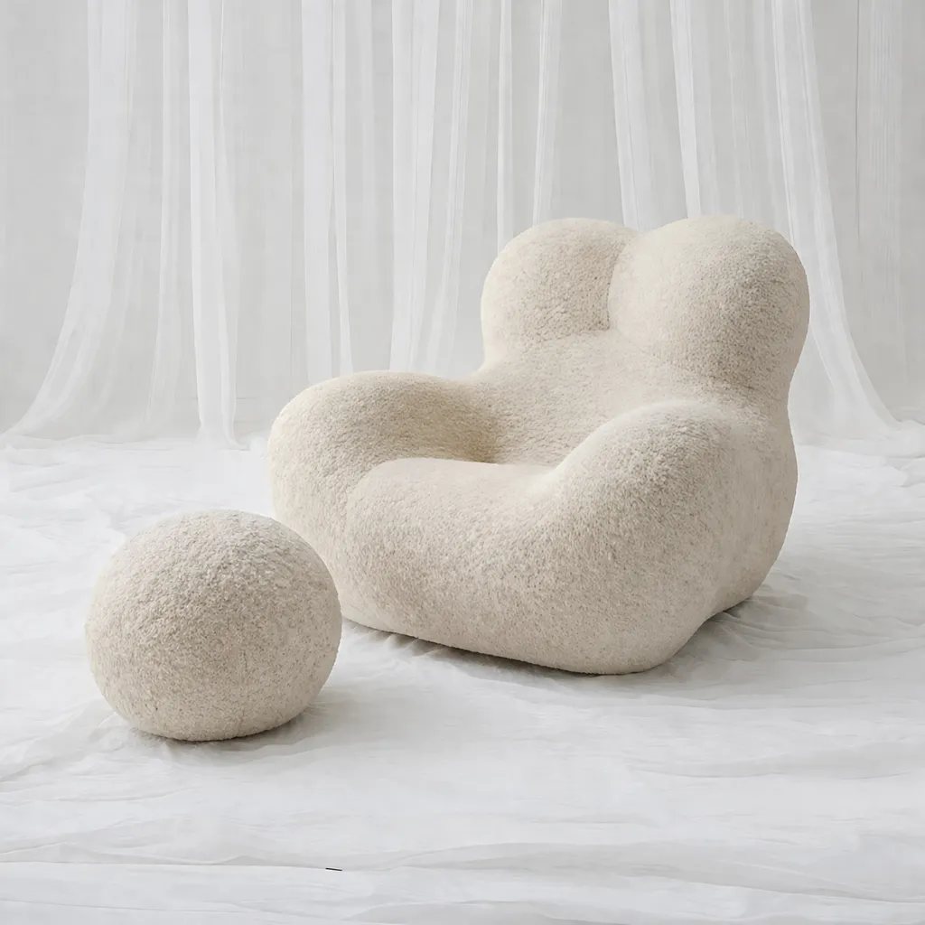 [Ss-148-C1] Como Lounge Chair (cream)