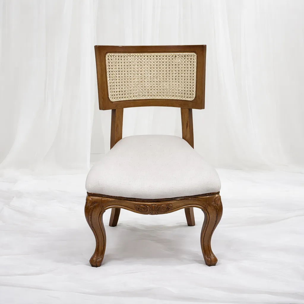 [Ch-069-C1] Cane Royal Lounge Chair (Natural Wood)