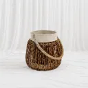 Natural Woven Basket with Rope Handle