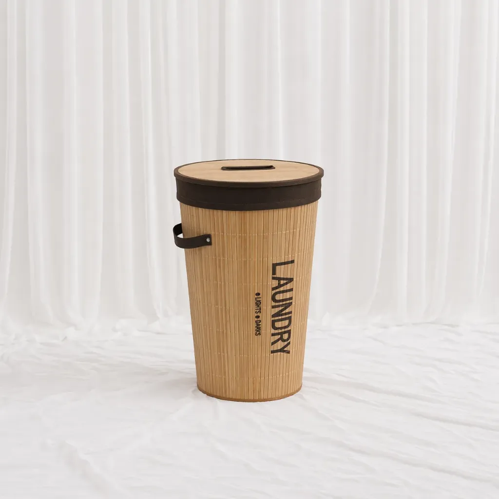 Bamboo Laundry Bin with Lid