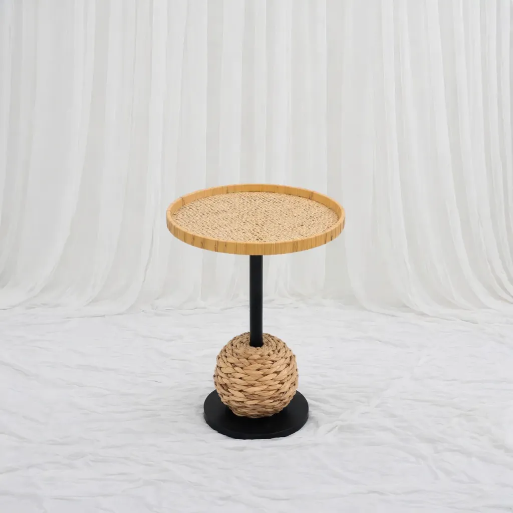 [RT-287] Cane Top Pedestal Accent Table