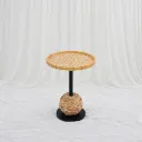 Cane Top Pedestal Accent Table