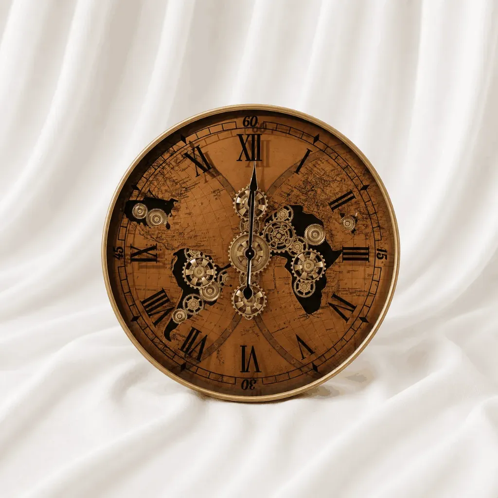 [CC-519] Antique Bronze Wall Clock with Ornate Detailing