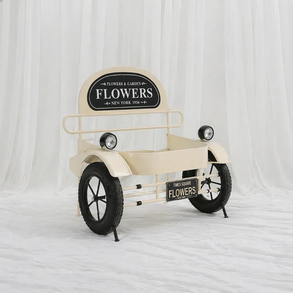 [DP-525] Vintage Floral Cart Decorative Planter Display