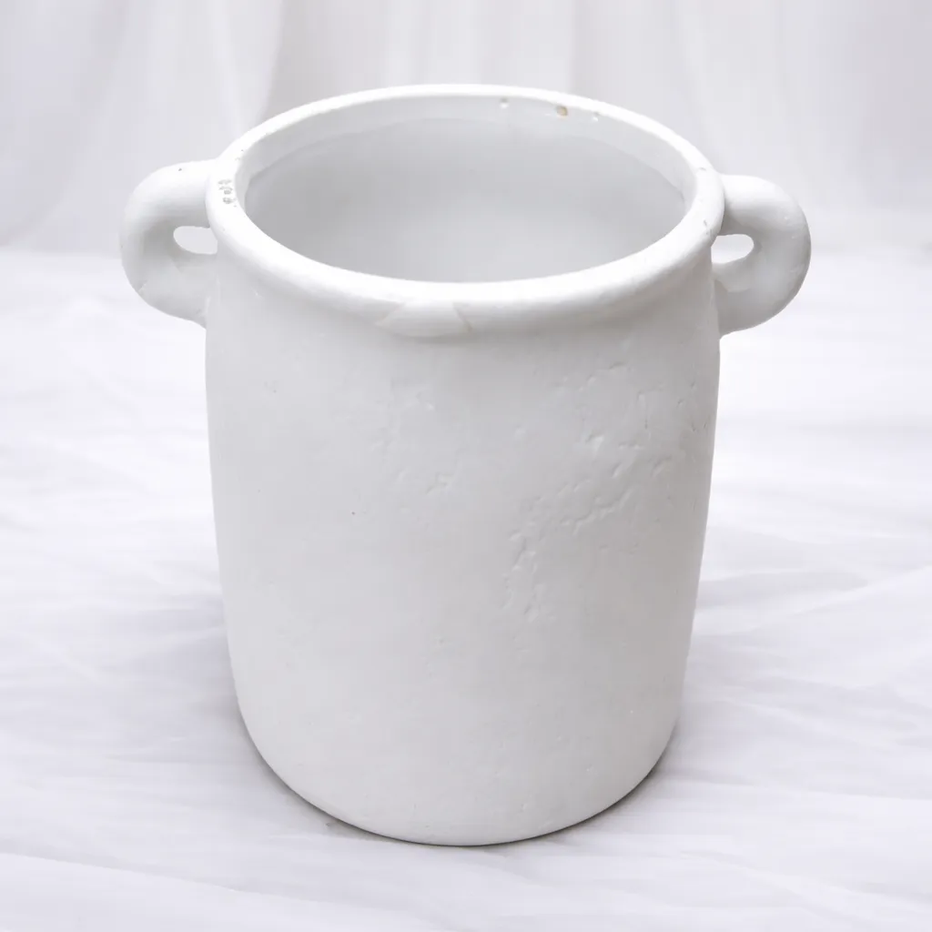 [P-1121] Classic White Ceramic Crock