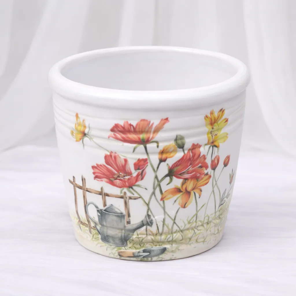 [P-1124] Floral Heritage Pot