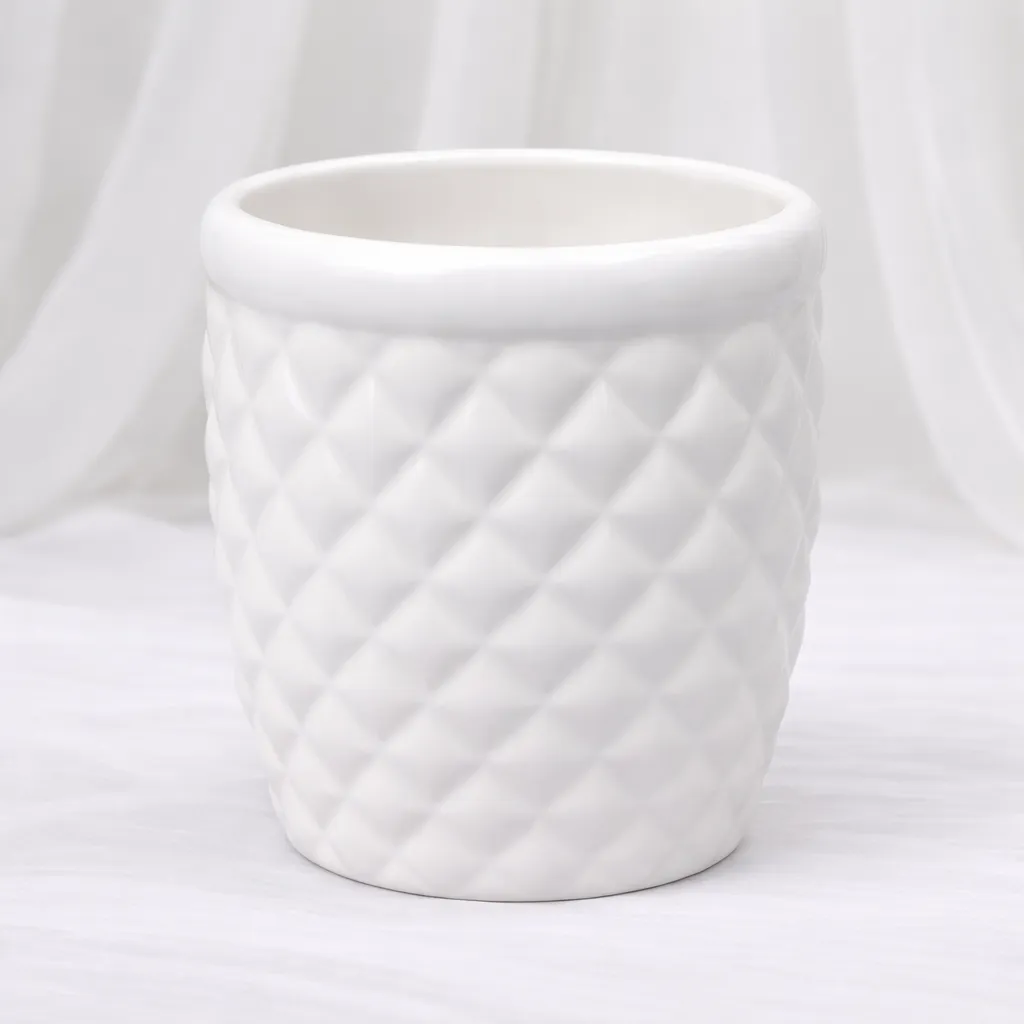 Quilted Ivory Planter