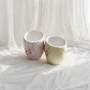 Textured Floral Ceramic Planter Set