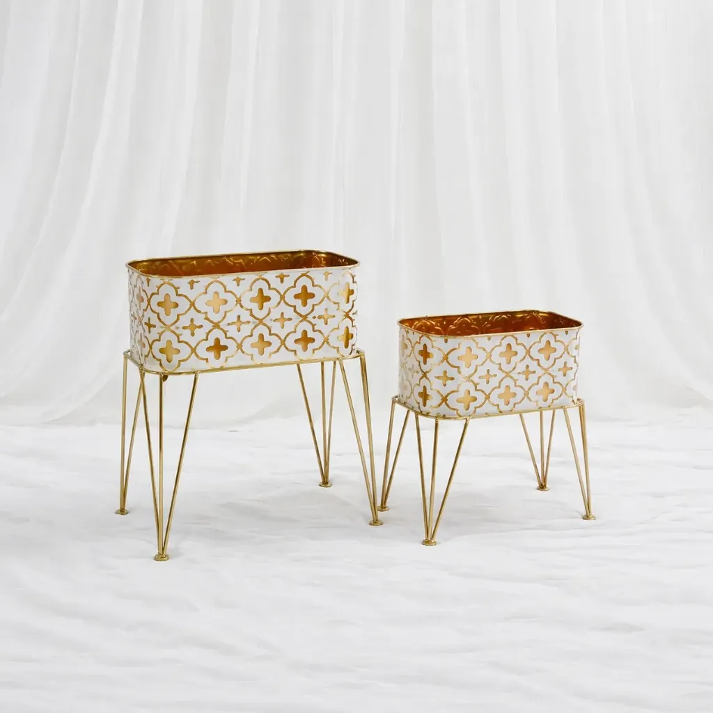 [P-1159] Elegant Gold Metal Planter Stands