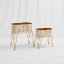 Elegant Gold Metal Planter Stands