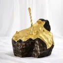 Molten Gold Rock Decor
