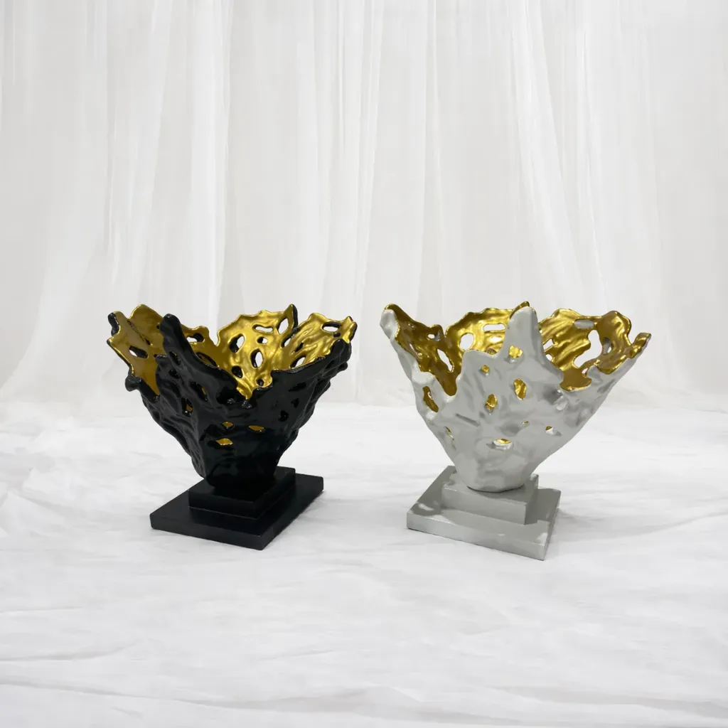 Gilded Coral Bowl