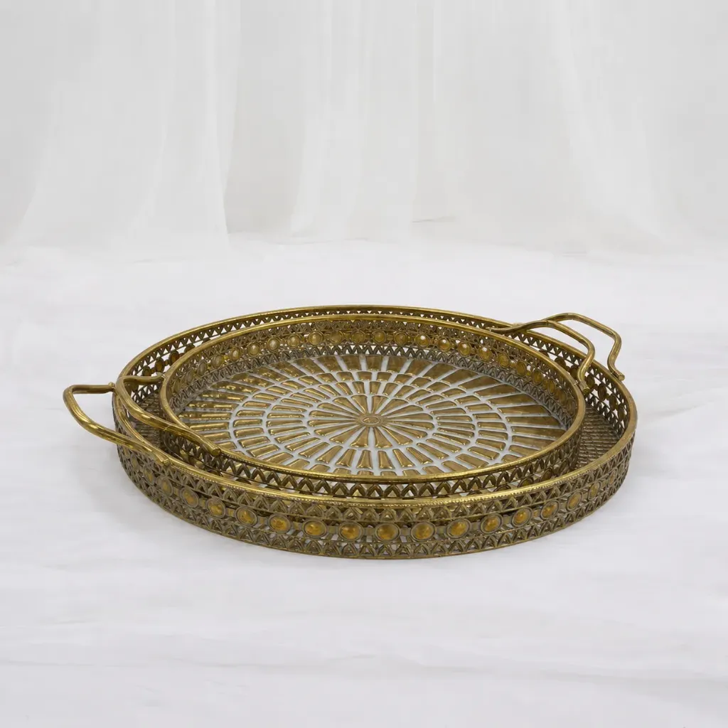 Rustic brass baskets