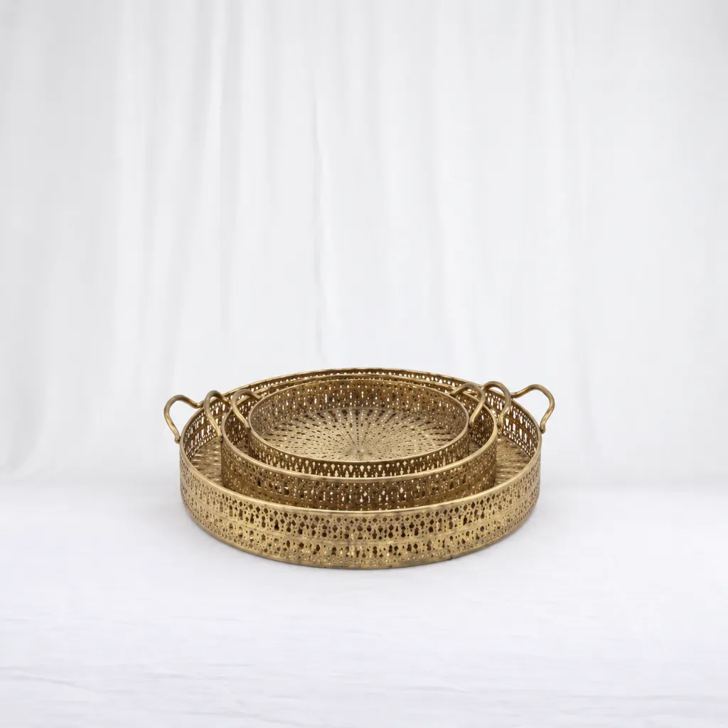 Rustic brass baskets