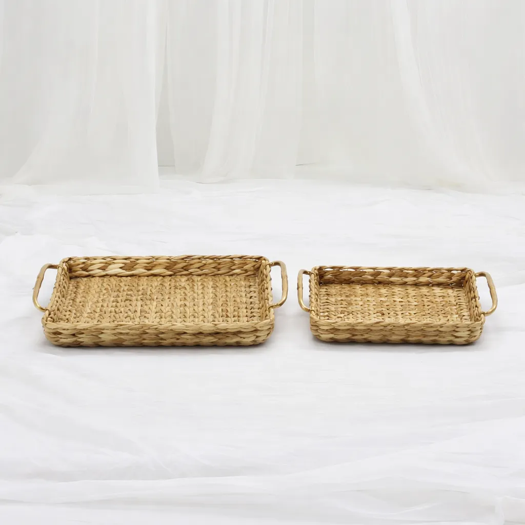 Woven rattan trays