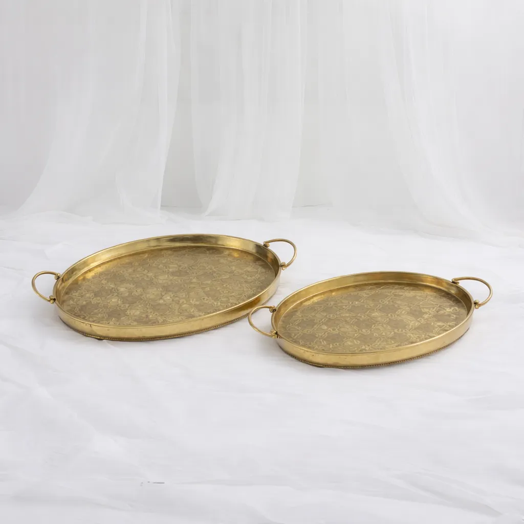 Gilded Serving Tray Set