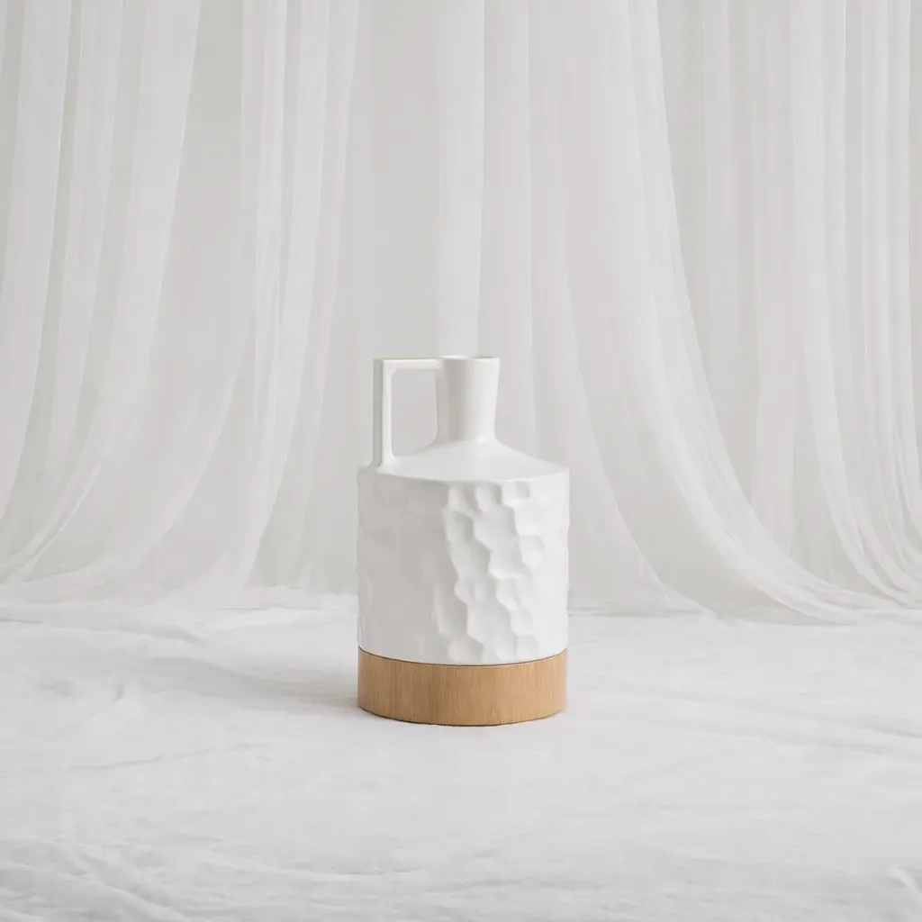 White Ceramic Accent Vase