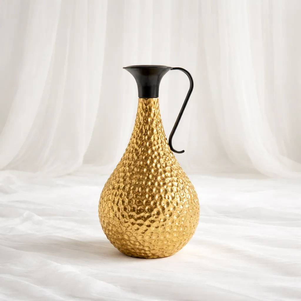 Textured Gold Pitcher Vase