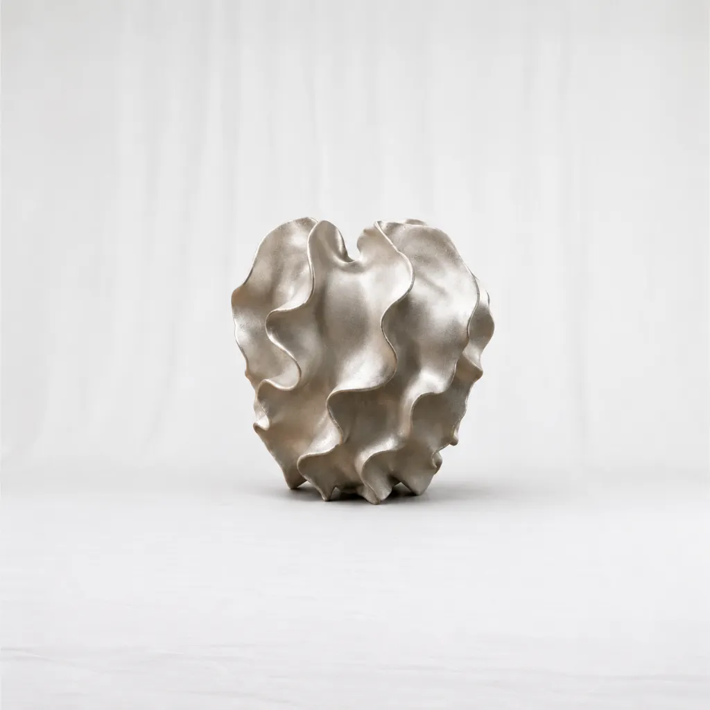 Organic Metallic Form Decorative Vase