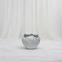 Faceted Silver Decorative Vase