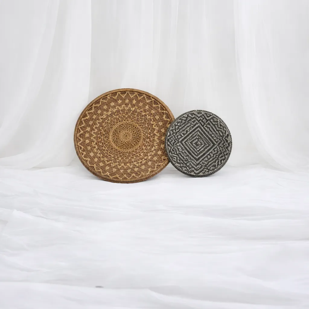 [Wa-814] Natural Cane Disc Duo