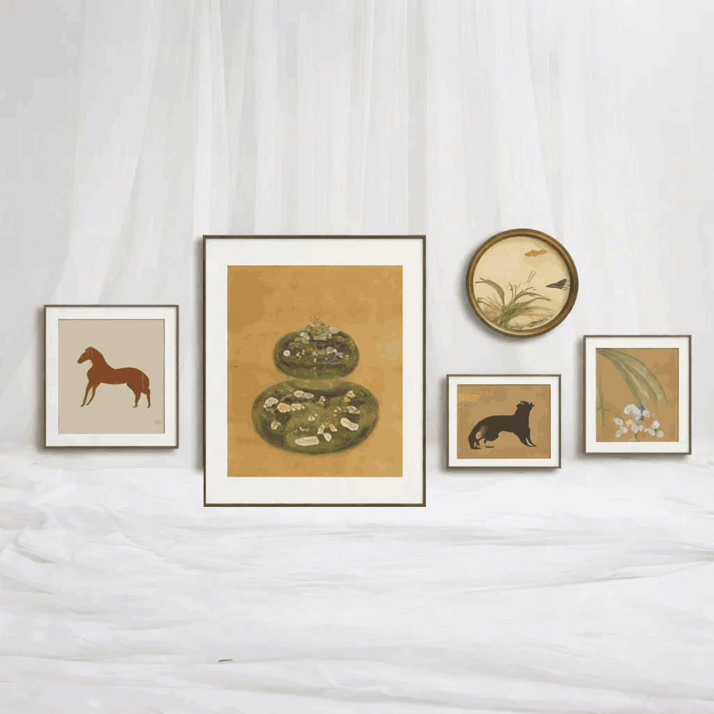 [Wa-819] Vintage Botanical & Animal Gallery Wall Set