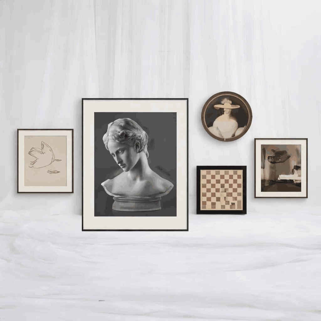 [Wa-820] Classic Monochrome & Heritage Art Gallery Set