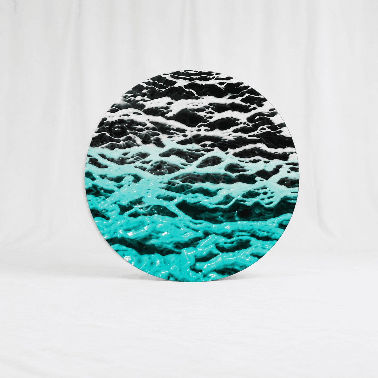[Wa-826] Ocean Wave Crystal Art Frame with Base